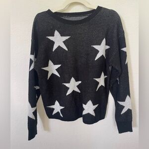 Girls Star Sweater Black and white